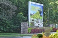 Ansley Park sign with Atlanta Botanical Garden flowers and greenery plants