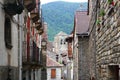 Anso Village street stone houses in Pyrenees Royalty Free Stock Photo