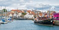 Anstruther harbour in a summer afternoon, Fife, Scotland. Royalty Free Stock Photo