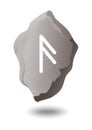 DRAWN RUNE ANSUZ ON A GRAY STONE