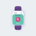Answer call smartwatch interface vector template