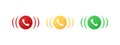 Answer phone icons. Icons to answer or reject a call. Vector scalable graphics