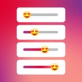 Answer slider. Stories emoji poll template. Vector story ui app concept