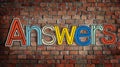 Answer word Concepts on Brick Wall