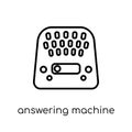 answering machine icon. Trendy modern flat linear vector answering machine icon on white background from thin line Electronic Royalty Free Stock Photo