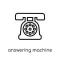 answering machine icon. Trendy modern flat linear vector answering machine icon on white background from thin line Electronic Royalty Free Stock Photo