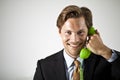 Answering the phone Royalty Free Stock Photo