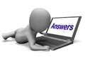 Answers Laptop Shows Faqs Answer And Help Online Royalty Free Stock Photo