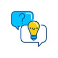 Answers on questions color icon. Custom video content. Sign for web page, mobile app, button, logo. Vector isolated element.