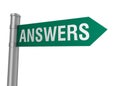 Answers road sign Royalty Free Stock Photo