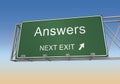 Answers road sign 3d illustration