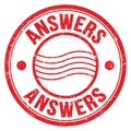 ANSWERS text written on red round postal stamp sign