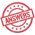 ANSWERS on red round stamp sign