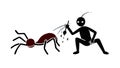 Ant Carrying Object, Strength and Industriousness, vector design Generative AI Royalty Free Stock Photo