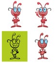 Ant cartoon with glasses