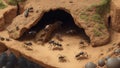 An ant colony in meticulous detail