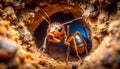 Ant Emerging from Nest Royalty Free Stock Photo