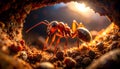 Ant Emerging from Nest at Sunset Royalty Free Stock Photo