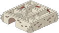 Ant Labyrinth Maze, Problem Solving Intelligence, vector design Generative AI Royalty Free Stock Photo