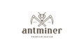 Ant lines head miner logo symbol vector icon illustration graphic design