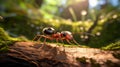 Photo-realistic Inanimate Ant Walking On Mossy Log With Hidden Meanings