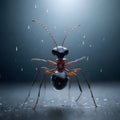 Ant Marching in Rain Royalty Free Stock Photo