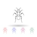 Ant multi color icon. Simple thin line, outline of insect icons for ui and ux, website or mobile application