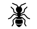 ant silhouette, black ant vector illustration, isolated icon on white background Royalty Free Stock Photo