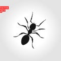 Ant silhouette vector. Insect in black and white concept. Royalty Free Stock Photo