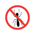 Ant in stop sign. Clipart image. icon. Clipart image