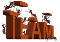 Ant teamwork team building or work cooperation Royalty Free Stock Photo