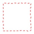 Ant trail square shape. Frame from red ants. Royalty Free Stock Photo