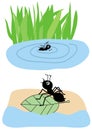 Ant on leave vector illustration