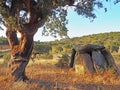 Anta da Herdade da Candeeira, a megalithic dolmen in Alentejo, Portugal Royalty Free Stock Photo