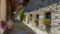 Idyllic sight in the beautiful village of Antagnod in the Ayas Valley, Aosta Valley, Italy.