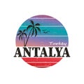 Antalya city calligraphy vector logo t-shirt design