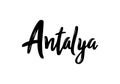 Antalya handwritten calligraphy name of the city.