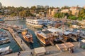 Boats moored at Antalya harbour in Turkey. Royalty Free Stock Photo