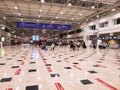 Antalya international airport hall with keeping social distancing precaution