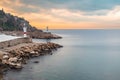 Antalya Old Town marina entrance photographed at sunrise with long exposure technique