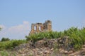 Antalya Perge ancient Greek city, a building just stayed in silhouette.