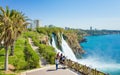 Aerial view of Lower Duden waterfall in Antalya, Turkey Royalty Free Stock Photo