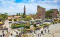 Aerial view of street in Kaleici district in Antalya, Turkey Royalty Free Stock Photo