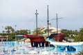 The water slides and swimming pool in Titanic Beach Lara hotel