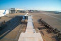 ANTALYA Turkey - August 30 2020: Aitcrafts in Antalya Airport AYT Various planes parked on apron