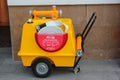 Antalya, Turkey - August 6, 2022: Trolley-mounted foam generator, a portable firefighting equipment