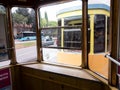 Antalya, Turkey - February 22, 2019: Fragment of the retro tram in Antalya