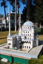 Antalya - Turkey - February 26, 2022: Model of Istanbul Nusretiye Mosque at Dokuma Park, a popular park with an open-air museum of