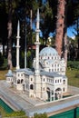 Antalya - Turkey - February 26, 2022: Model of Istanbul Nusretiye Mosque at Dokuma Park, a popular park with play areas, picnic