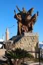 Antalya, Turkey - February 11, 2022: National Ascension Monument on the Republic Square represents leadership of Ataturk leading
